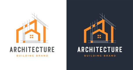 Real estate house building construction logo icon symbol design template