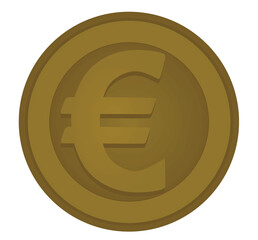 EU euro coin. vector illustration