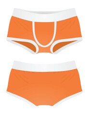 Orange men underwear. vector illustration