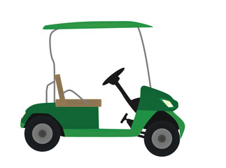 Green golf car. vector illustration