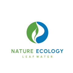 Water drop and leaf, Eco nature, spa, aquascape Logotype. Environment, natural liquid. Colorful Vector flat icon logo for business company. Corporate identity design element.