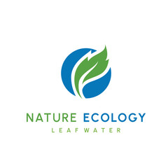 Water drop and leaf, Eco nature, spa, aquascape Logotype. Environment, natural liquid. Colorful Vector flat icon logo for business company. Corporate identity design element.