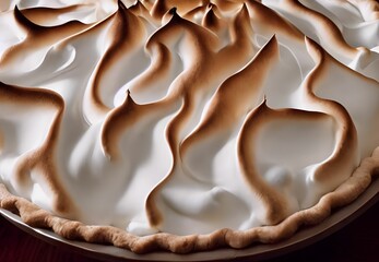 Closeup of a beautiful meringue pie
