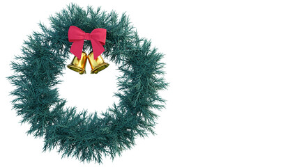 Christmas Wreath With Bow and Bells