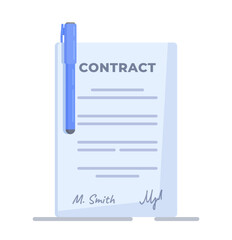 Vector illustration of business contract. Concept of a business agreement. 