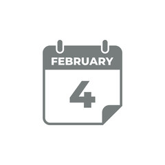 February Calendar Icon Vector Template