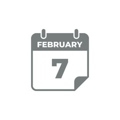February Calendar Icon Vector Template