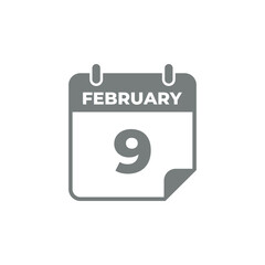 February Calendar Icon Vector Template