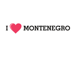 I Love Montenegro Country Vector Logo Template