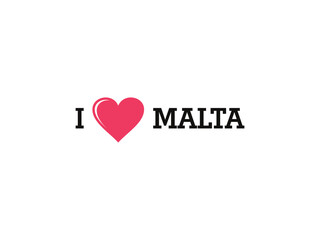 I Love Malta Country Vector Logo Template