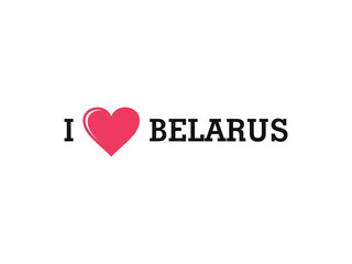 I Love Belarus Country Vector Logo Template