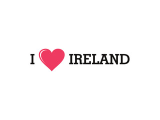 I Love Ireland Country Vector Logo Template
