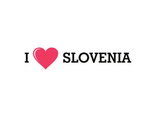 I Love Slovenia Country Vector Logo Template