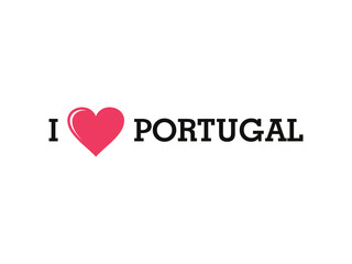 I Love Portugal Country Vector Logo Template