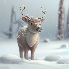 rudolph the reindeer in snow