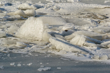 Ice on the Neva River in January.