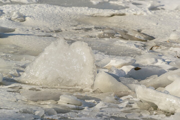 Ice on the Neva River in January.