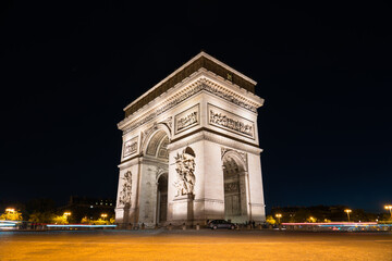The Arc de Triomphe at the centre of Place Charles de Gaulle in Paris. France