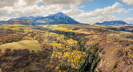 Autumn colors in the Colorado Rocky Mountains - near Crested Butte on scenic Gunnison County Road 12 through the Kebler Pass