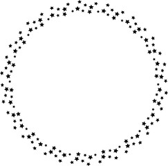 Black stars circle frame png