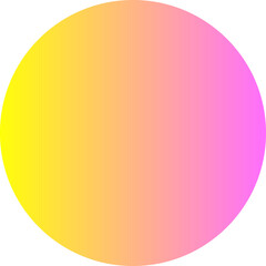 Yellow and pink colorful gradient circle round geometric shape element icon sign symbol isolated overlay transparent png