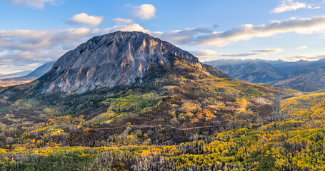 Naklejka premium Autumn colors in the Colorado Rocky Mountains - near Crested Butte on scenic Gunnison County Road 12 through the Kebler Pass
