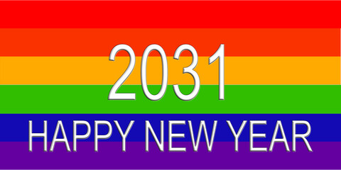 2031 colorful rainbow background year number