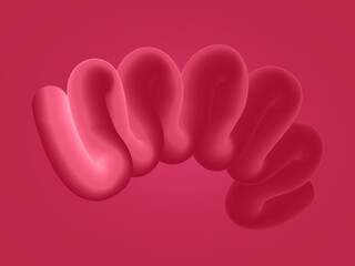 Abstract Viva Magenta 3d art element gradient background. Red maroon textured poster. Trendy color of the year 2023