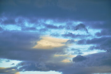 cloud spreading on sunset sky in evening