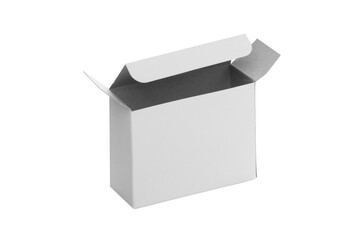 Open blank carton box isolated on transparent background.