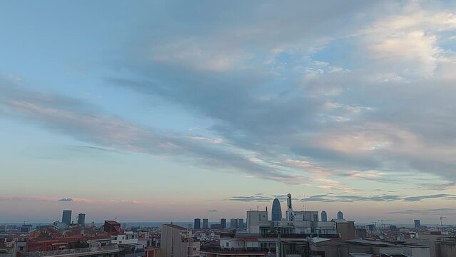 Time Lapse of the movement of clouds over the sky of Barcelona (SPAIN)