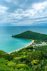 'laranjeiras' beach in the state of santa catarina, vertical aerial image on a sunny day