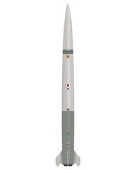 Ballistic missile in realistic style. Military rocket.