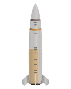 ATACMS in realistic style. Ballistic missile. Military rocket.