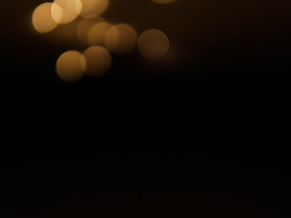 Golden and dark brown round bokeh lights festive background