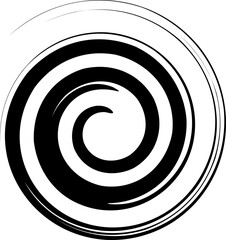 Illustration of a wide spiral image in black on transparant background, png