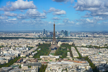 Aerial view of Paris with Eiffel Tower, France