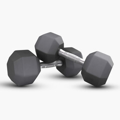 3D Rendering Of Dumbbells  Isolated On White Background