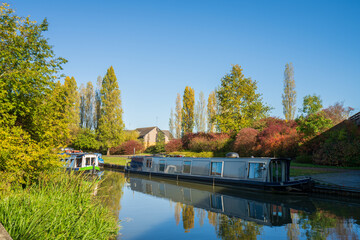 Grand Union canal in autumn. Milton Keynes. England