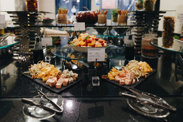 Beautifully decorated catering snacks and appetizers