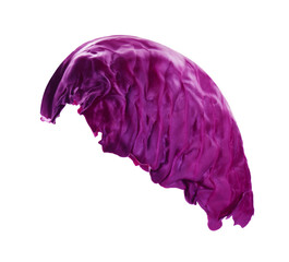Fresh red cabbage leaf isolated on white