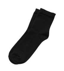 Pair of black socks isolated on white, top view