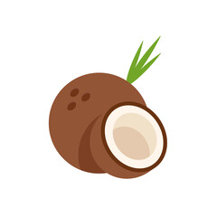 Coconut,flat design icon vector illustration
