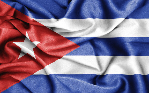 cuban fabric texture flag. 3d illustration