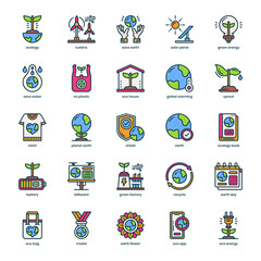 Mother Earth Day icon pack for your website design, logo, app, and user interface. Mother Earth Day icon filled color design. Vector graphics illustration and editable stroke.