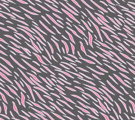 Full seamless tiger and zebra stripes animal skin pattern. Pink black texture for textile fabric print. Suitable for fashion use.