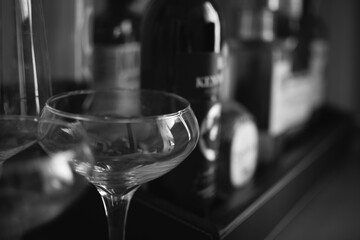 Wine glasses on a table