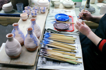 Traditional Japanese ceramic in Kyoto Pottery Village