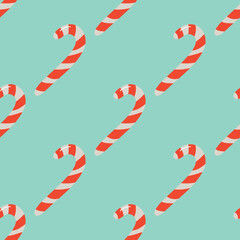 Cute winter Christmas lolipop pattern in cartoon style in vector. Design for winter decoration interior, print posters, greeting card, business banner, wrapping. 