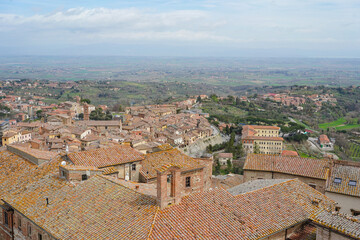 Fototapeta na wymiar Panorama of Montepulciano, a town in Tuscany, Italy